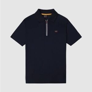 Paul & Shark Navy Blue Quarter Zip Short Sleeve Polo Shirt - Men's L